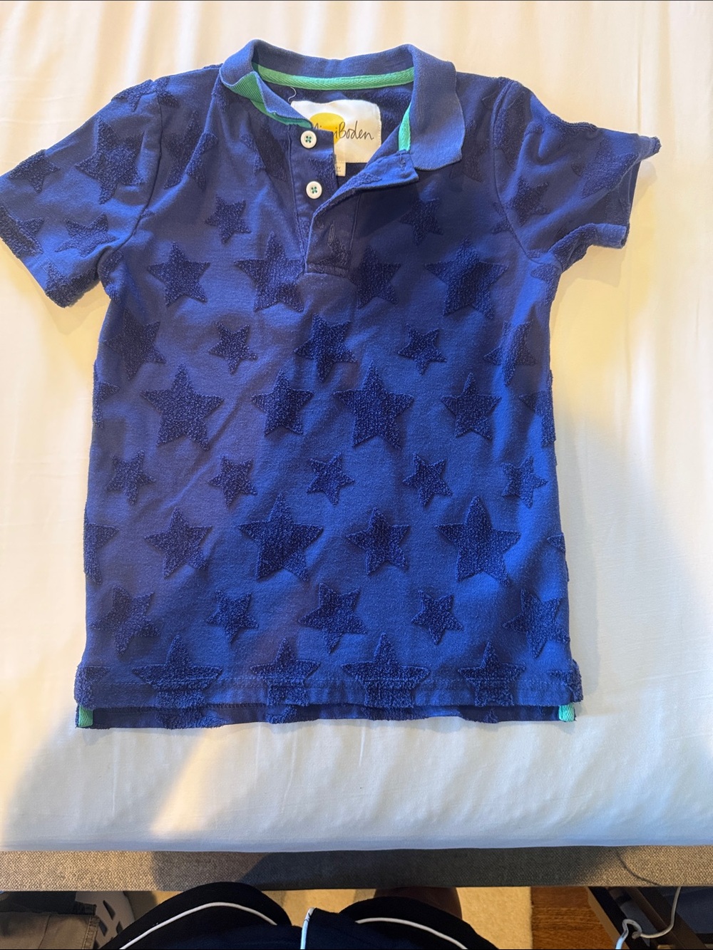 Mini Boden Royal Blue Star-Textured Polo
